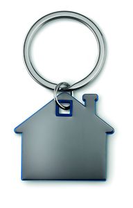GiftRetail MO8877 - IMBA House shape plastic key ring Royal Blue