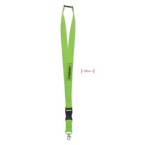 GiftRetail MO9661 - WIDE LANY Lanyard with metal hook 25mm Lime