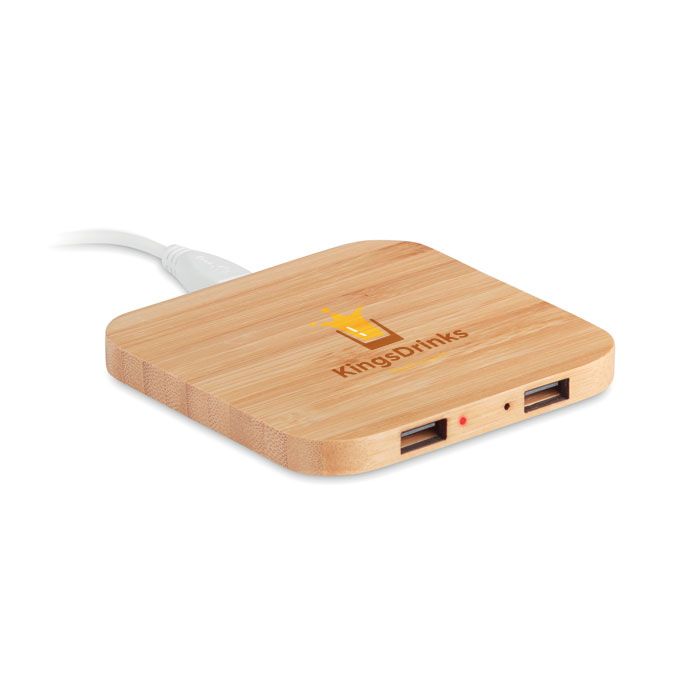 GiftRetail MO9698 - CUADRO Bamboo wireless charging pad
