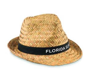 GiftRetail MO9844 - MONTEVIDEO Natural straw hat Black