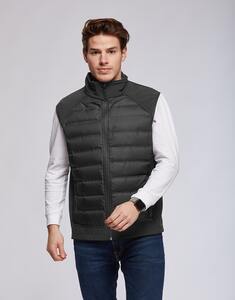 Mustaghata OMEGA - Hybrid Softshell-Down Bodywarmer Grey