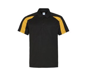 Just Cool JC043 - Contrast sports polo shirt Jet Black / Gold
