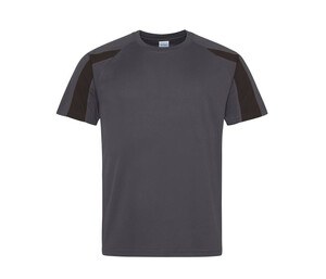 Just Cool JC003 - Contrast sports t-shirt Charcoal/ Jet Black