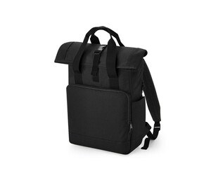 BAG BASE BG118L - RECYCLED TWIN HANDLE ROLL-TOP LAPTOP BACKPACK Black