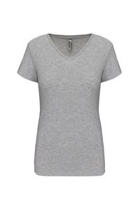 Kariban K3015 - Ladies' V-neck short-sleeved t-shirt Light Grey Heather