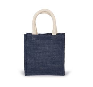 Kimood KI0272 - Jute canvas tote bag - small model Midnight Blue