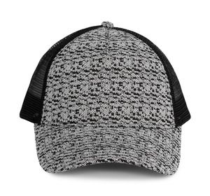 K-up KP171 - Trucker cap - 5 panels White / Black Heather / Black