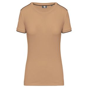 WK. Designed To Work WK3021 - Ladies' short-sleeved DayToDay t-shirt Camel/Black