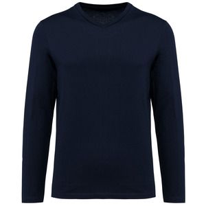 Kariban Premium PK306 - Men's V-neck long-sleeved Supima® t-shirt Deep Navy