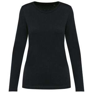 Kariban Premium PK303 - Ladies' crew neck long-sleeved Supima® t-shirt Black