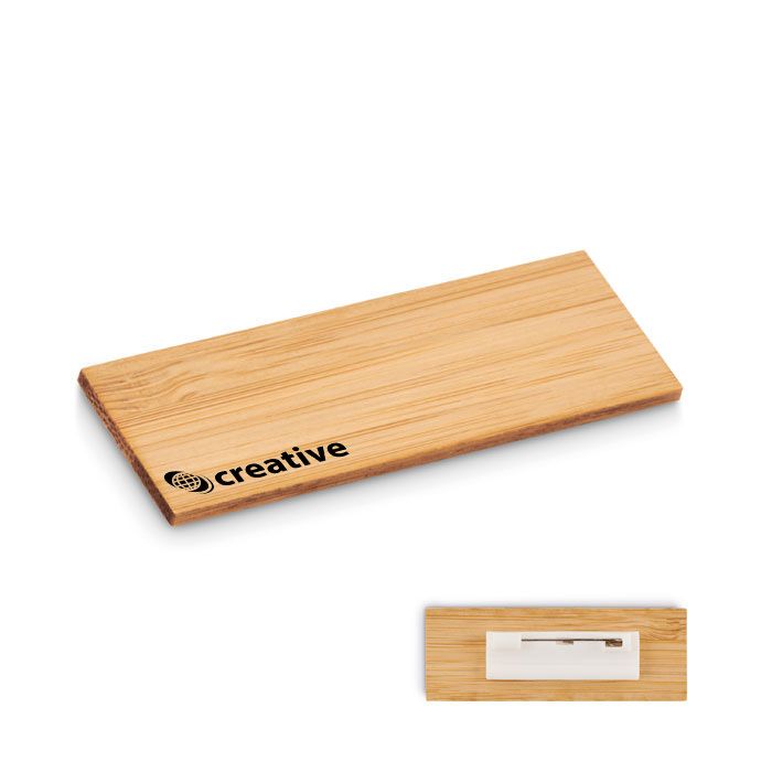 GiftRetail MO6731 - DERI Name tag holder in bamboo