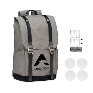 GiftRetail MO6740 - COZIE Picnic backpack 4 people Grey
