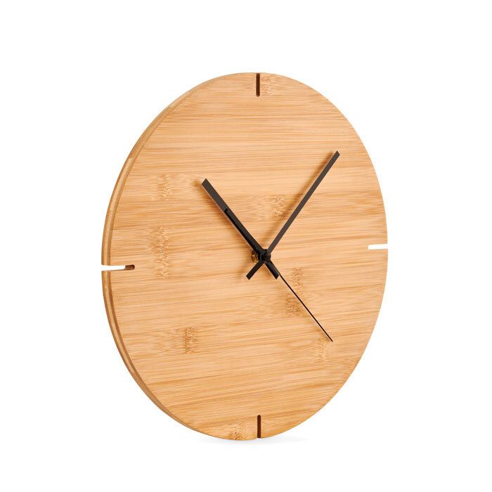 GiftRetail MO6792 - ESFERE Round shape bamboo wall clock