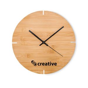 GiftRetail MO6792 - ESFERE Round shape bamboo wall clock Wood