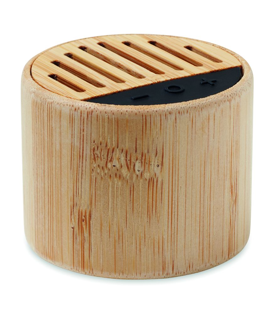 GiftRetail MO6818 - ROUND LUX Round bamboo wireless speaker