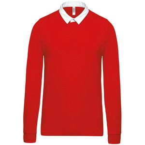 Kariban K213 - Rugby polo shirt Red / White