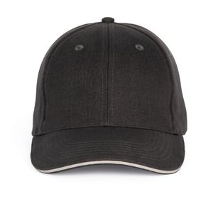 K-up KP196 - 6-panel cap with sandwich peak Dark grey / Light grey