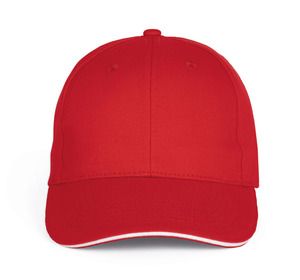 K-up KP196 - 6-panel cap with sandwich peak Red / White