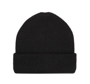 K-up KP951 - Ribbed beanie with double turn-up Black