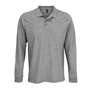 SOL'S 03983 - Prime Lsl Unisex Long Sleeve Polycotton Polo Shirt Grey Melange