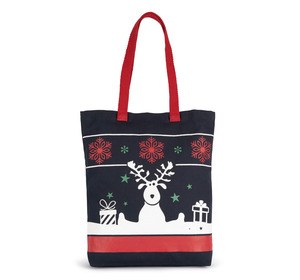 Kimood KI0733 - Shopping bag with Christmas patterns Night Navy