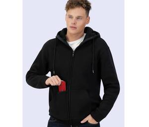 STARWORLD SW240 - ORGANIC COTTON UNISEX SWEAT JACKET Deep Black