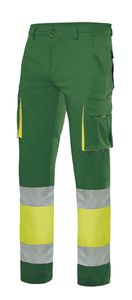 Velilla 303007 - HV 100% COTTON TROUSERS GREEN/HI-VIS YELLOW