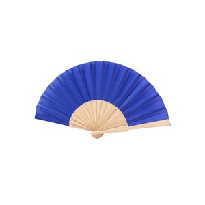 EgotierPro 28500 - 23 cm Wooden and Polyester Fan WOOD Blue