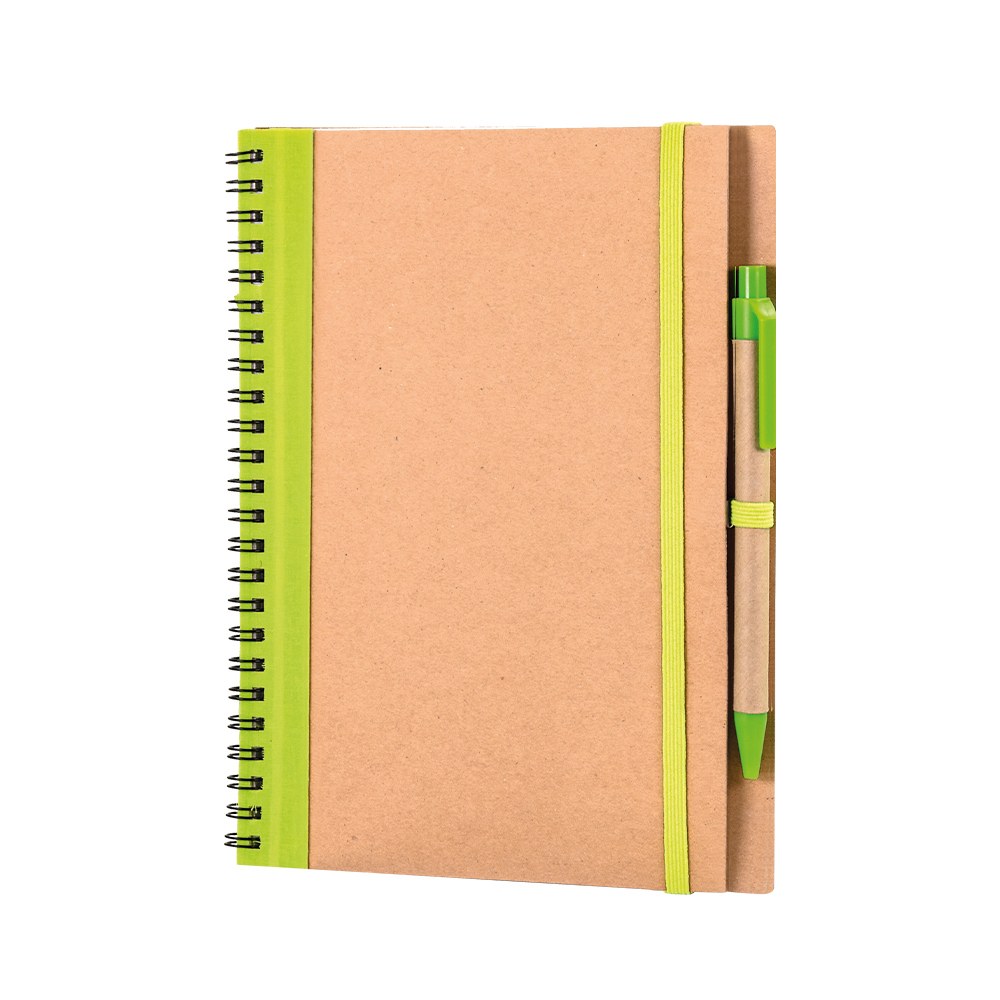 EgotierPro 30108 - A5 Cardboard Notebook with Pen & Elastic RECIKLA