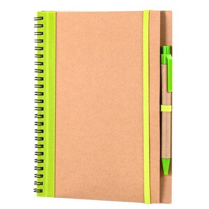 EgotierPro 30108 - A5 Cardboard Notebook with Pen & Elastic RECIKLA VECL
