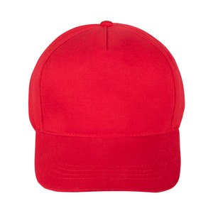 EgotierPro 39090 - Brushed Cotton 5-Panel Cap with Velcro FIRST-CLASS Red