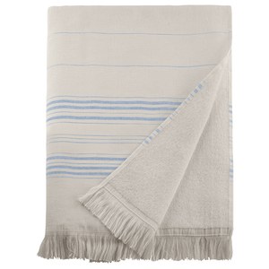 EgotierPro 50025 - Dual-Faced Pareo Towel, 90x160cm, 340gsm Blue