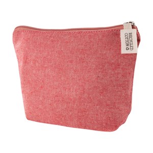 EgotierPro 50617 - Recycled Cotton Toilet Bag, 140g/m2 TETIAROA Red