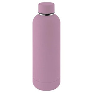 EgotierPro 50636 - 500 ml Double Wall Rubber-Finish Bottle RUBBER Pink