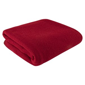 EgotierPro 50666 - Recycled Polyester Polar Fleece Blanket 110x150cm JAKE Red