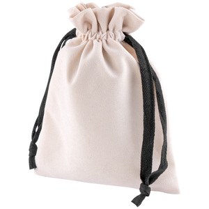 EgotierPro 52565 - Velvet Presentation Bags with Cotton Cords MONCH Natural