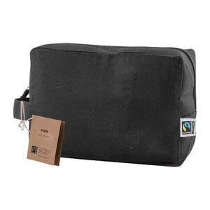 EgotierPro 53546 - Black Fairtrade Cotton Toilet Bag PIER