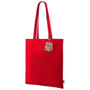 EgotierPro 53530 - Fairtrade Long-Handle Bag, 180 gr/m², Various Colors HARBOUR Red