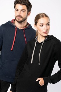 Kariban K4013 - Unisex contrast patterned hooded sweatshirt