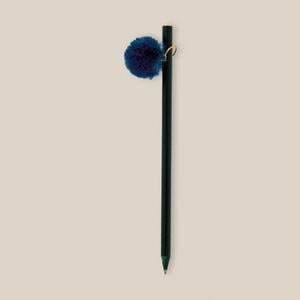 EgotierPro 37532 - Black Wooden Pencil with Colored Pompon GINGER