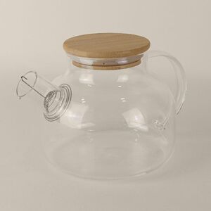 EgotierPro 52025 - Borosilicate Teapot with Bamboo Lid & Metal Filter HERBAL