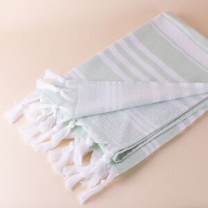 EgotierPro 52036 - 100% Cotton Pareo Towel with Fringes CAYMAN