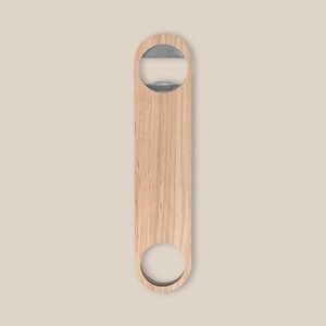 EgotierPro 52501 - Stainless Steel & Rubber Wood Bottle Opener TRISTAN