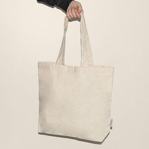 EgotierPro 52571 - Recycled Cotton Bag with Inside Pocket LAKE