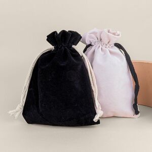EgotierPro 52565 - Velvet Presentation Bags with Cotton Cords MONCH